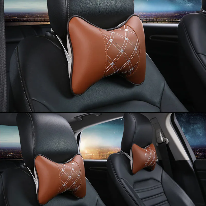 Health Car Seat Headrest Memory Foam Travel Pillow Head Neck Support Cushion - Название цвета: Embroidery orange