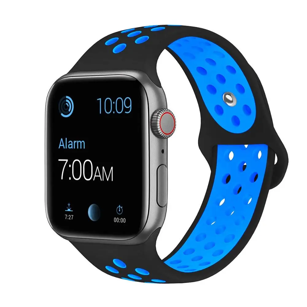 Ремешок для наручных часов Apple Watch 4 3/2/1 30 color38MM 40 мм Силиконовые из дышащего материала для наручных часов iWatch, сменный ремешок Спортивная петля серии 4 42 мм 44 мм - Цвет ремешка: 30