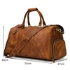 Luufan Extra Large Travel Bag For Man Big Capacity Vintage Crazy Horse Leather Duffle Bag With Shoe Pocket male Luuage Handbag 1