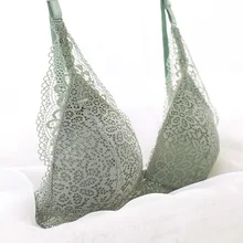 Модный качественный бесшовный кружевной бюстгальтер пуш-ап с пуговицами спереди, бюстгальтер без косточек, беспроводное тонкое нижнее белье для женщин, бюстгальтер Modis, нижнее белье