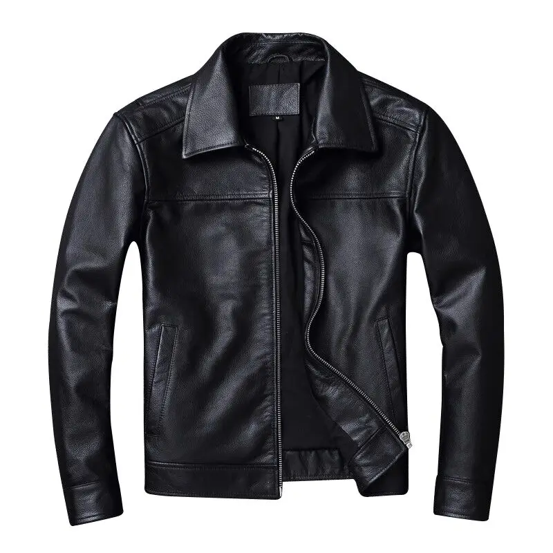 Men Leather Jacket Asian size S-6XL