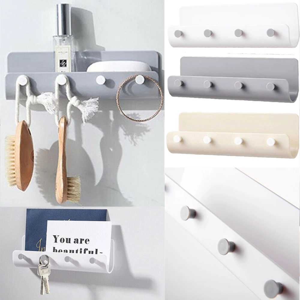 4 крючка стойка для ключей держатель настенное крепление Органайзер для ключей вешалка для ключей хранение дома