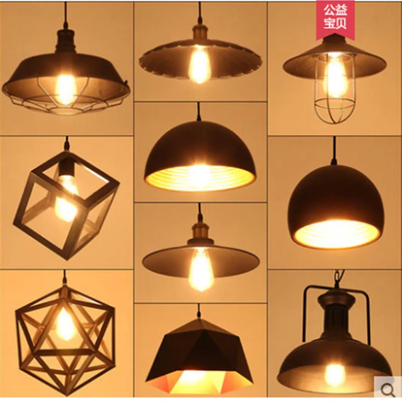 

American Vintage Industrial-Style Iron Art Simple Living Room Bar Counter Restaurant Clothing Store Single-head Pot Cover Lamps