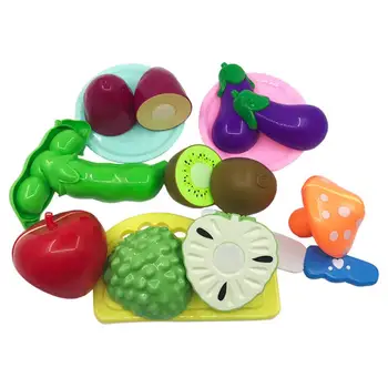 

11pcs Child Plastic Kitchen Pretend Play Toys Cutting Fruit Mini Toy Gift