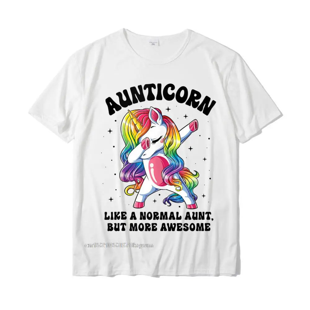 Funny Fashionable T-Shirt for Men 100% Cotton Fall Tops Shirt comfortable Top T-shirts Short Sleeve Latest Round Neck Aunticorn Like Normal Aunt But More Awesome Dabbing Unicorn Tank Top__4086 white