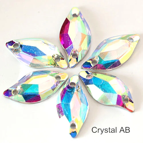 Crystal AB Продвижение 50 шт./упак. лист Форма смолы пришить стразы пришить Кристалл FlatBack Стразы для шитья свадебное платье B2892 - Цвет: Crystal AB