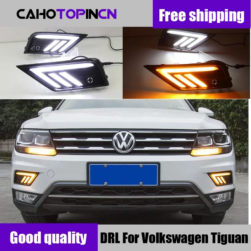 2 предмета в комплекте для Volkswagen Tiguan 2017 2018 отложным воротником желтый сигнал