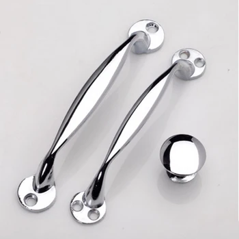 

Modern Style Handles Chrome Plated Knobs Zinc Alloy Cabinets Drawers 10PCS single hole/104mm/120mm