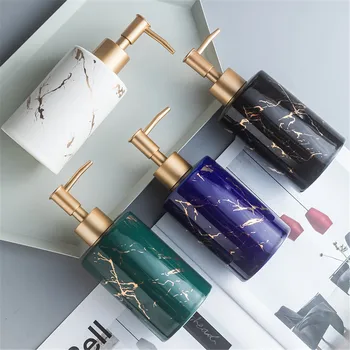 

Marbled 310ml Soap Dispenser Ceramic Bathroom Shampoo Bottle Hand Washing Hair Conditioner Bottles Kitchen Detergent Sub-bottle