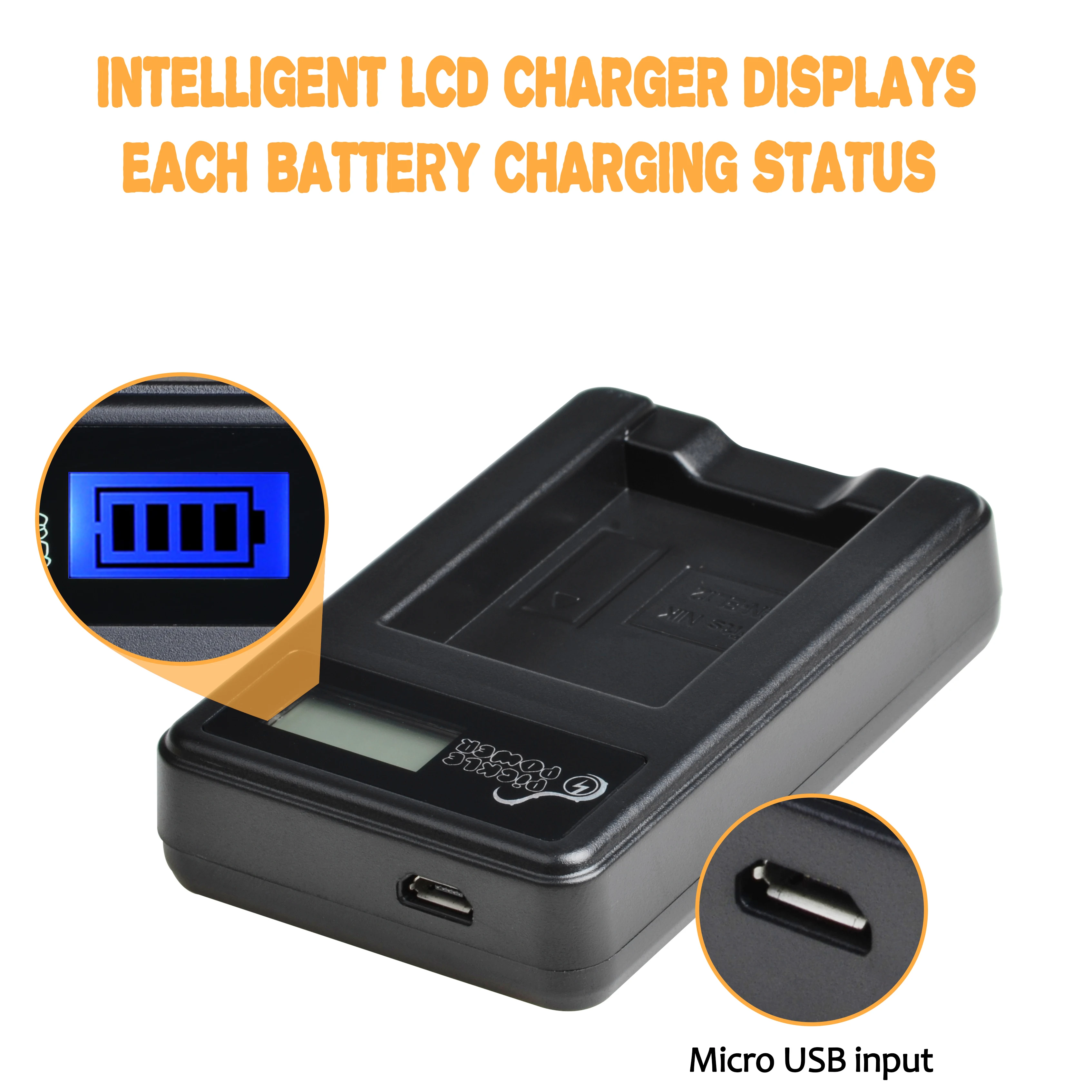 High-Capacity Rechargeable Battery with Charger