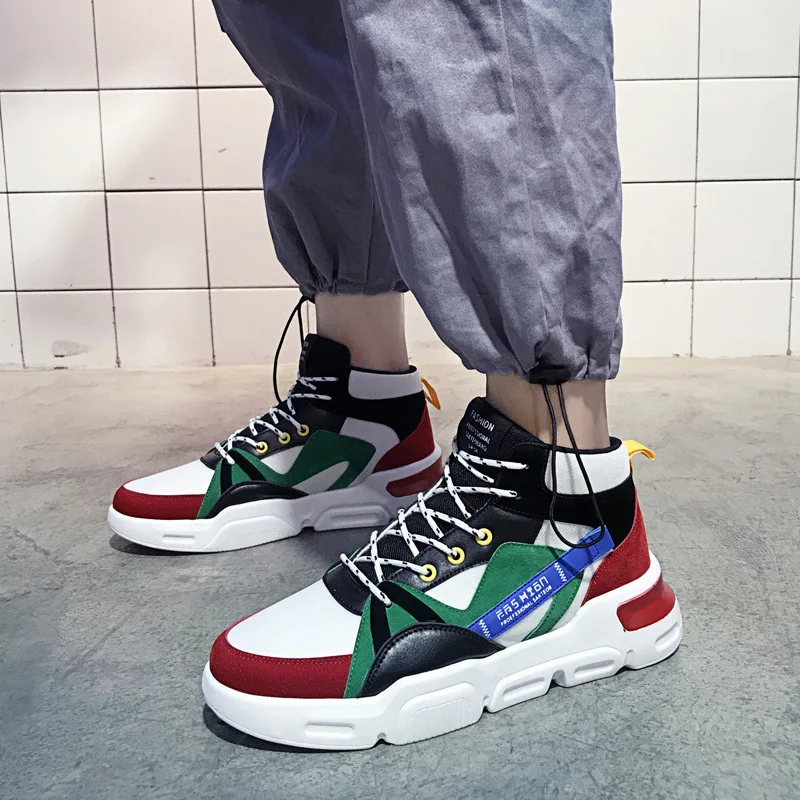 

Autumn & Winter INS High-Top Shoes Korean-style Trend Athletic Shoes Male STUDENT'S Thick Bottomed-Dad Shoes Teenager Running Sh