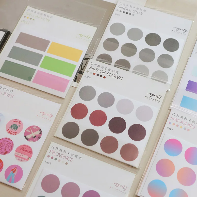 

2sheets Simple Gradient Stickers Kawaii Stationery Stickers Dot Decor Sticker For Kids DIY Scrapbooking Diary Albums Supplies