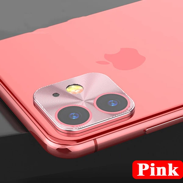 Pink Защита для объектива камеры кольцо на iPhone 11 Pro закаленное стекло для iPhone 11Pro MAX телефон металлический сплав Телефон задняя защита - Цвет: Pink