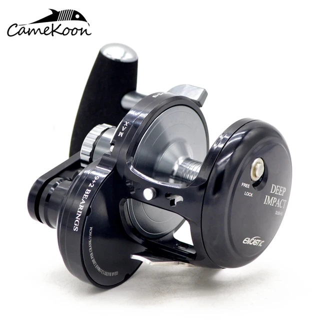 CAMEKOON Trolling Reel for Big Game Saltwater Fishing, Aluminium Frame and  Graphite Side Plates, 3+1 Stainless Steel Bearings, Conventional  Baitcasting Reel with Right Hand Retrieve : : Sports, Fitness &  Outdoors