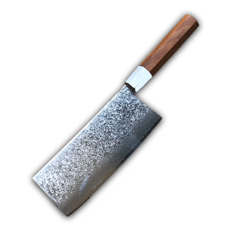 

Haute teneur en carbone forgé cuisine couperet manche en bois couteau à trancher outils de cuisine traditionnels