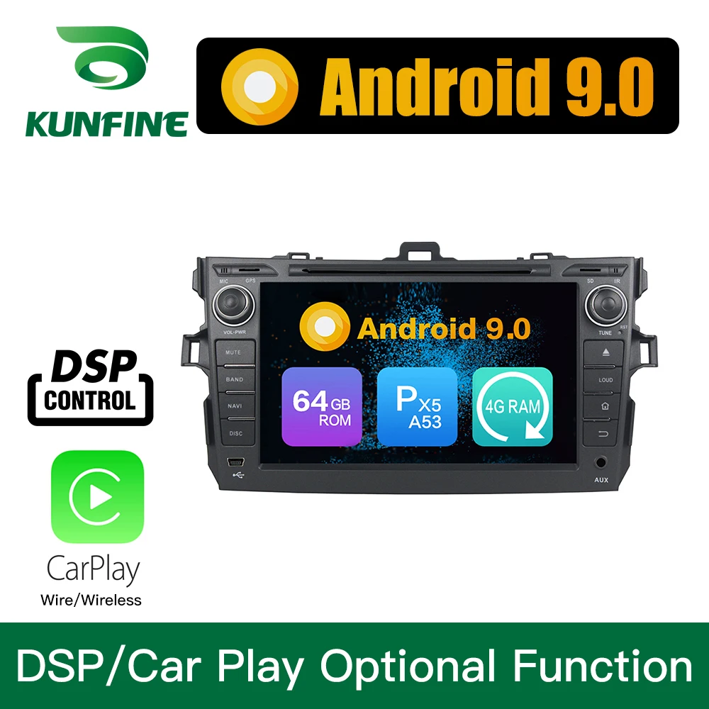 Clearance Android 9.0 Octa Core 4GB RAM 64GB ROM Car DVD GPS Navigation Multimedia Player Car Stereo for Toyota Corolla 2006 -2011 Radio 2