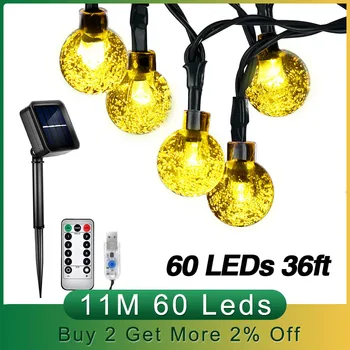

11M 60 LED String Lights with Remote Waterproof Indoor Outdoor Hanging Lights Decorative Christmas Lights Home Party Fairy Light