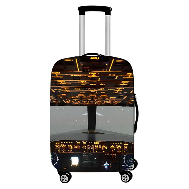 G Luggage cover Чехол для багажа с рисунком самолета, эластичный чехол для костюма, пылезащитный чехол, 18-32 дюйма, чехол для костюма, пылезащитный чехол для тележки, аксессуары для путешествий - Цвет: G Luggage cover