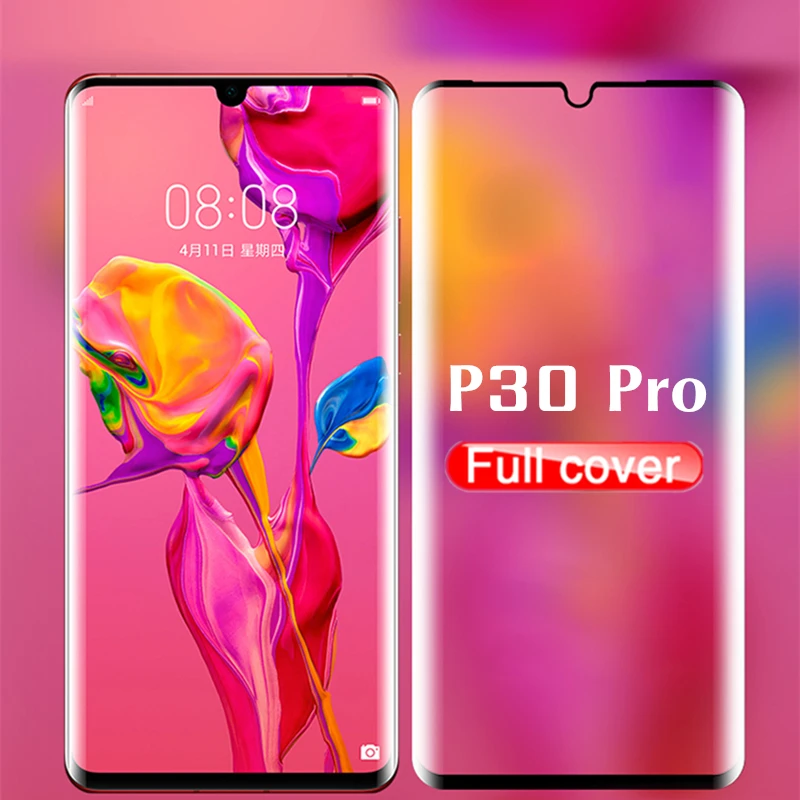 9D Защитное стекло для Huawei P30 Pro Lite Полноэкранный протектор закаленное пленка