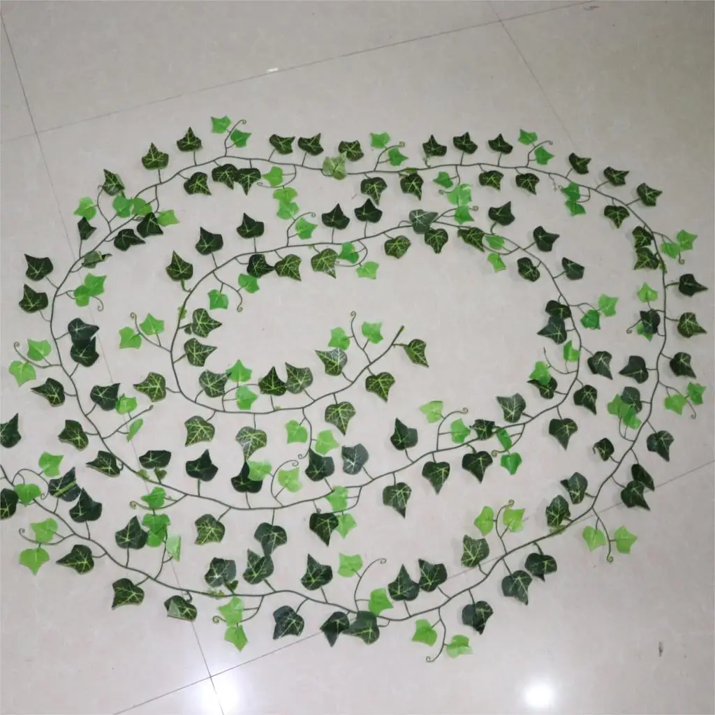 Leaf 1 piece 2.4M Home Decor Artificial Ivy Leaf Garland Plants Vine Fake Foliage Flowers Creeper Green Ivy Wreath