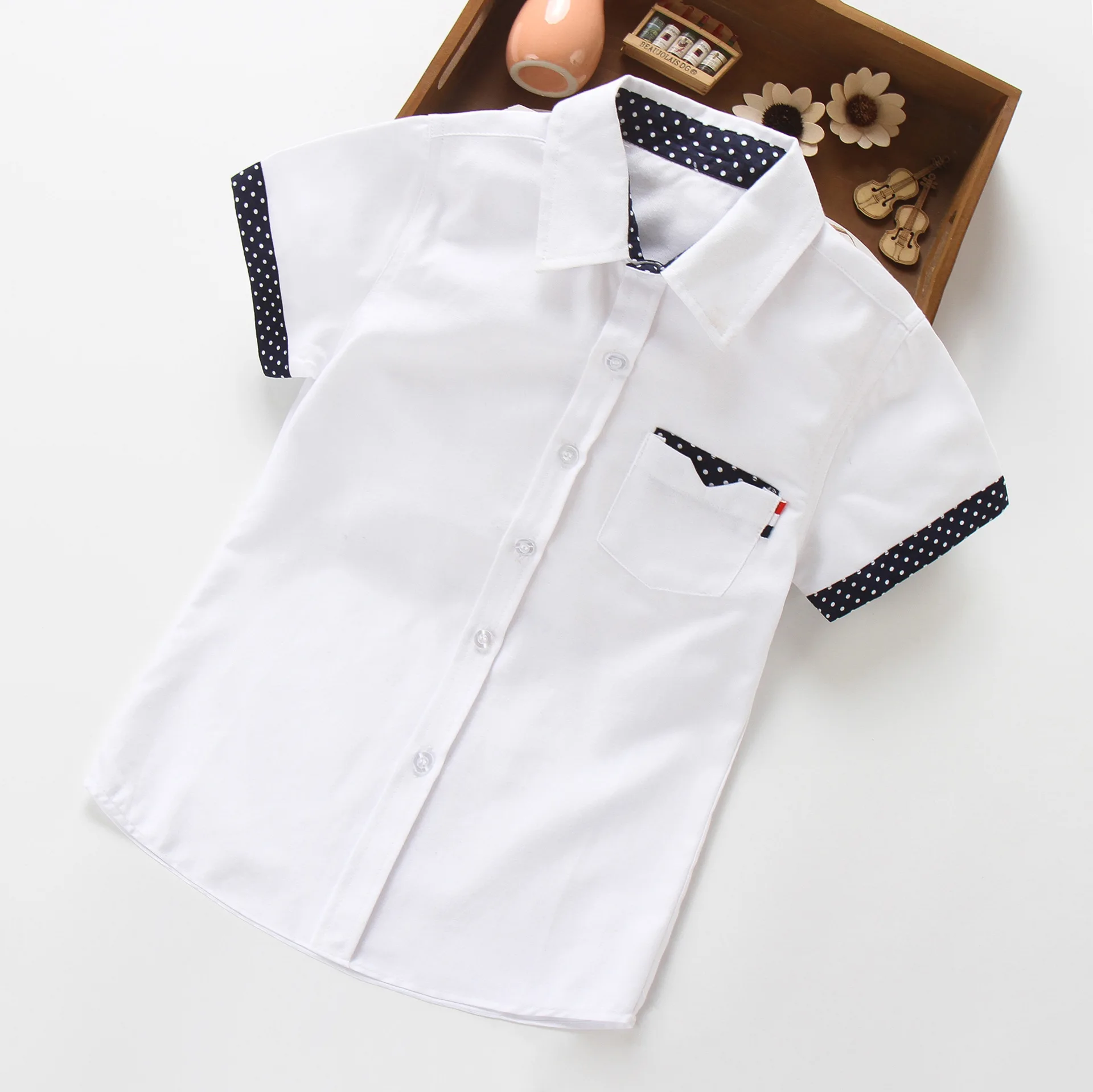 Новая летняя рубашка с короткими рукавами белая рубашка для мальчиков с героями мультфильмов одежда для студентов Модная хлопковая Детская рубашка из ткани "Оксфорд"