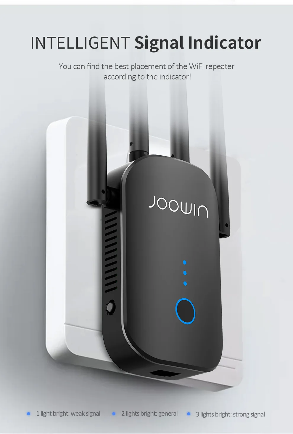 Joowin AC1200 2,4G& 5,8G двухдиапазонный 1200 Мбит/с Wifi повторитель Wi-Fi повторитель сигнала с 4 внешними антеннами JW-WR758AC дальнего действия