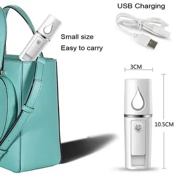 

1PC Moisturizing Beauty Instrument USB Charging Handy Beauty Device Nano Spray Portable Atomization Mist Tool Mister F7G2