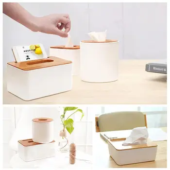 

Square Tablet Tissue Box Book Box Desktop Storage Box Creative Bottom Bamboo Creative Tissue Box