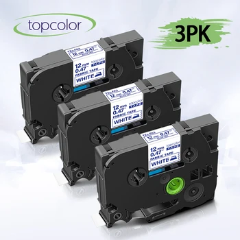 

Topcolor 3PK Fabric Iron Label Tape tze FA3 Compatible Brother Label Maker tze-FA3 tz-FA3 Iron on Cloth Label for P Touch Printe