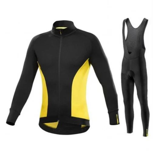 Bib Shorts suit MAVIC Pro team длинный рукав Велоспорт Джерси наборы дышащая спортивная одежда горный велосипедная одежда мужская велосипедная одежда - Цвет: Bib Shorts suit