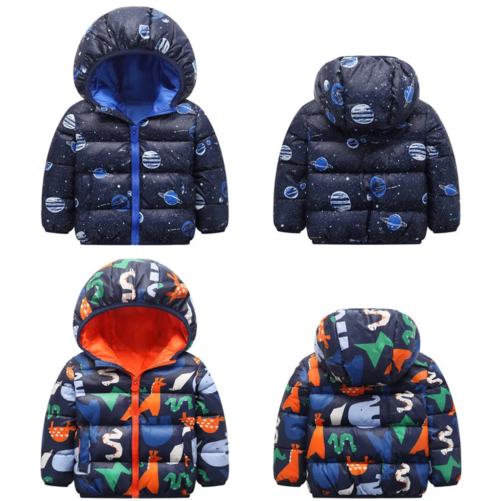  Toddler Kid Baby Girl Boy Cartoon Animal Hooded Coat Jacket Outwear Warm Outfits Children's Down Ja