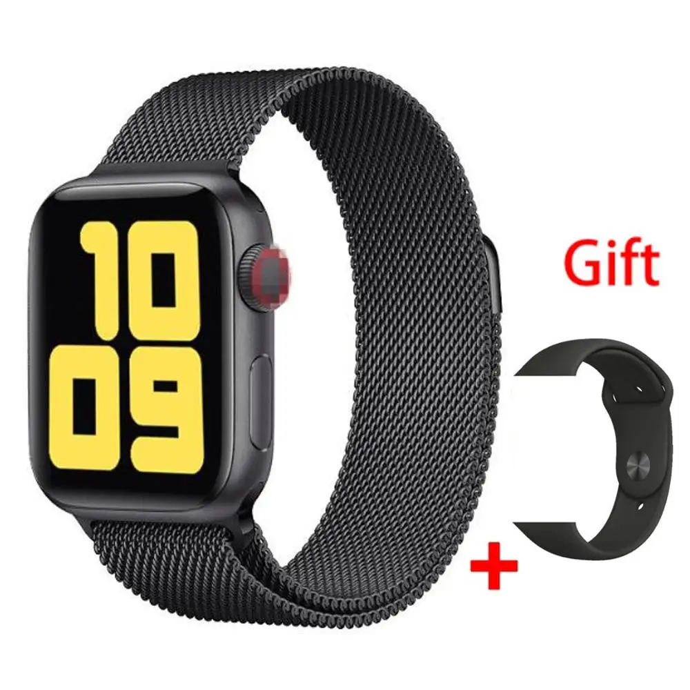 Black Add Strap T200 Смарт-часы для мужчин и женщин 1,4 дюймов экран PPG монитор сердечного ритма трекер активности PK IWO10 IWO 11 W75 T100 для IOS телефона Android - Цвет: Black Add Strap