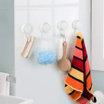 

Suction Hooks Powerful Vacuum Suction Cup Hooks- Heavy Duty Shower Hooks Organizer for Bathroom Kitchen Towel,Robe,Loofah(2 Pack