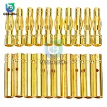 20 шт. 3,5 мм радиоуправляемая батарея позолоченный цилиндрический штекер типа "банан" Мужской Женский Цилиндрический разъем типа "банан" для бесщеточного управления скоростью двигателя