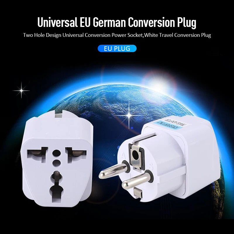 Адаптер US UK AU в EU Plug USA Travel Wall AC адаптер для зарядного устройства конвертер 2