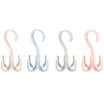

360-Degree Rotatable 4 Claw Multi-Use Hanger Tie Scarf Scarf Clothes Hat Rack Creative Plastic Hook Shoe Rack
