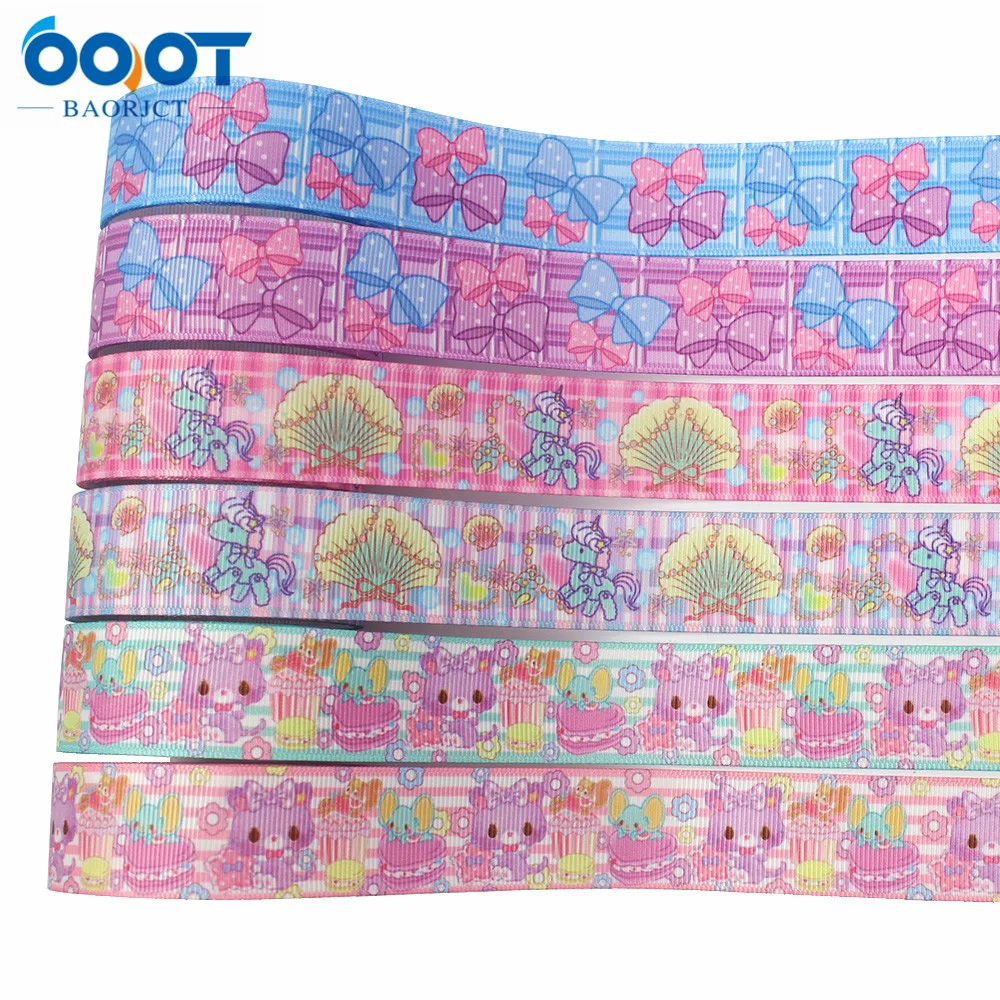 L-20716-681 1 &quot(25 мм) 10 ярдов мультфильм серии grosgrain ленты Бант колпачок аксессуары