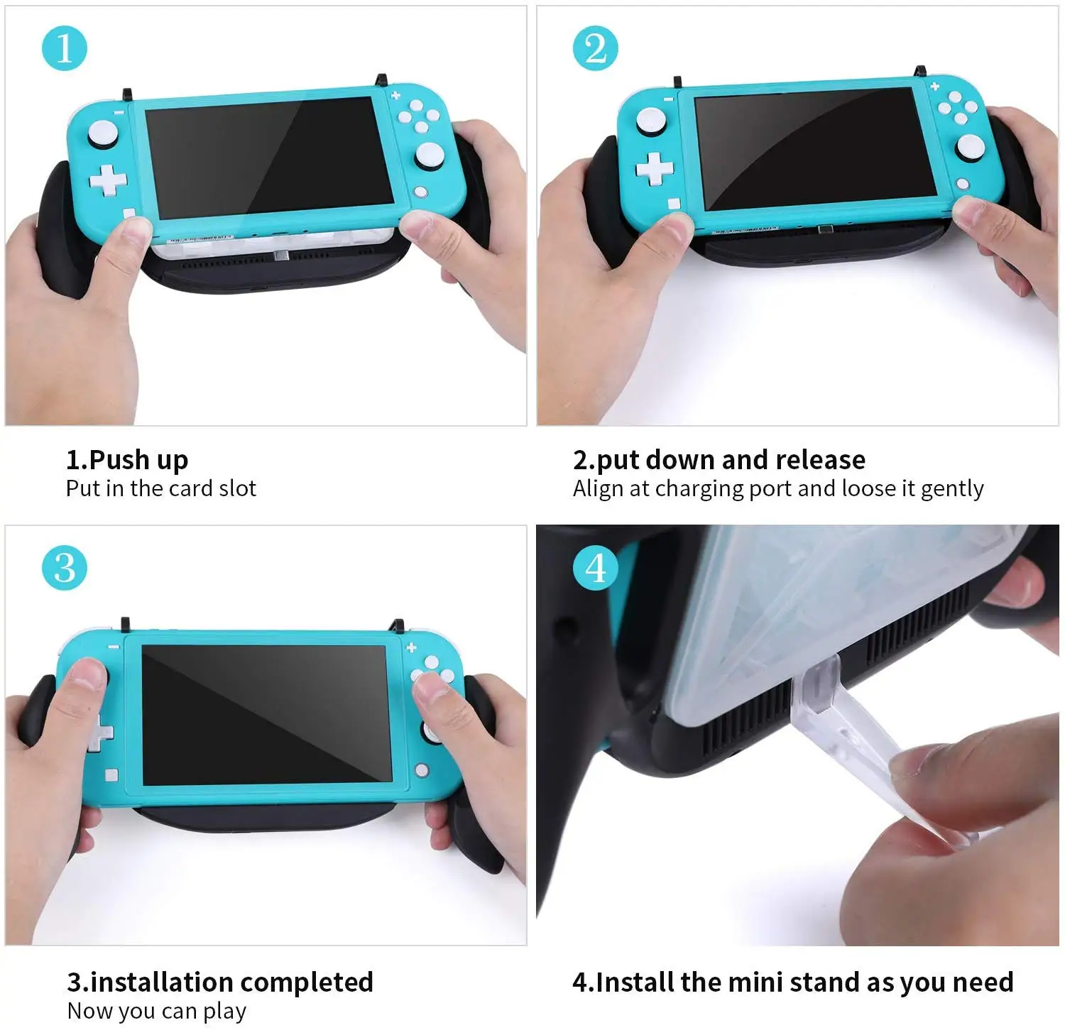 Новинка, чехол с ручкой для nintendo Switch Lite, быстрая зарядка, подставка, держатель с игровой картой, коробка для хранения, для мини-переключателя