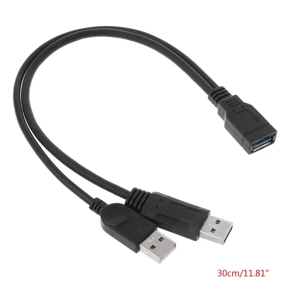 USB 2,0 A папа к USB мама 2 Двойной источник питания USB Женский разветвитель удлинитель концентратор зарядное устройство для принтеров аксессуары