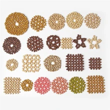 

New Design Vintage Boho Geometric Wood Bead Weaving Earring Accessories Irregular Shape Drop Pendants For Jewelry Making DIY