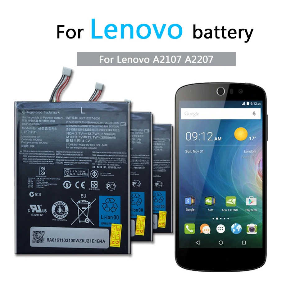 3550mah L12t1p31cell Phone Battery For Lenovo R6907 Bl195 107 107a 7 7a H Batterie Battery Tracking Number Tablet Batteries Backup Power Aliexpress