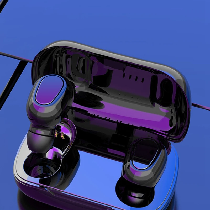 Hot L21 Bluetooth Headset TWS 5 0 Wireless Dual Ear in Ear Noise Reduction Invisible Mini Charging Box