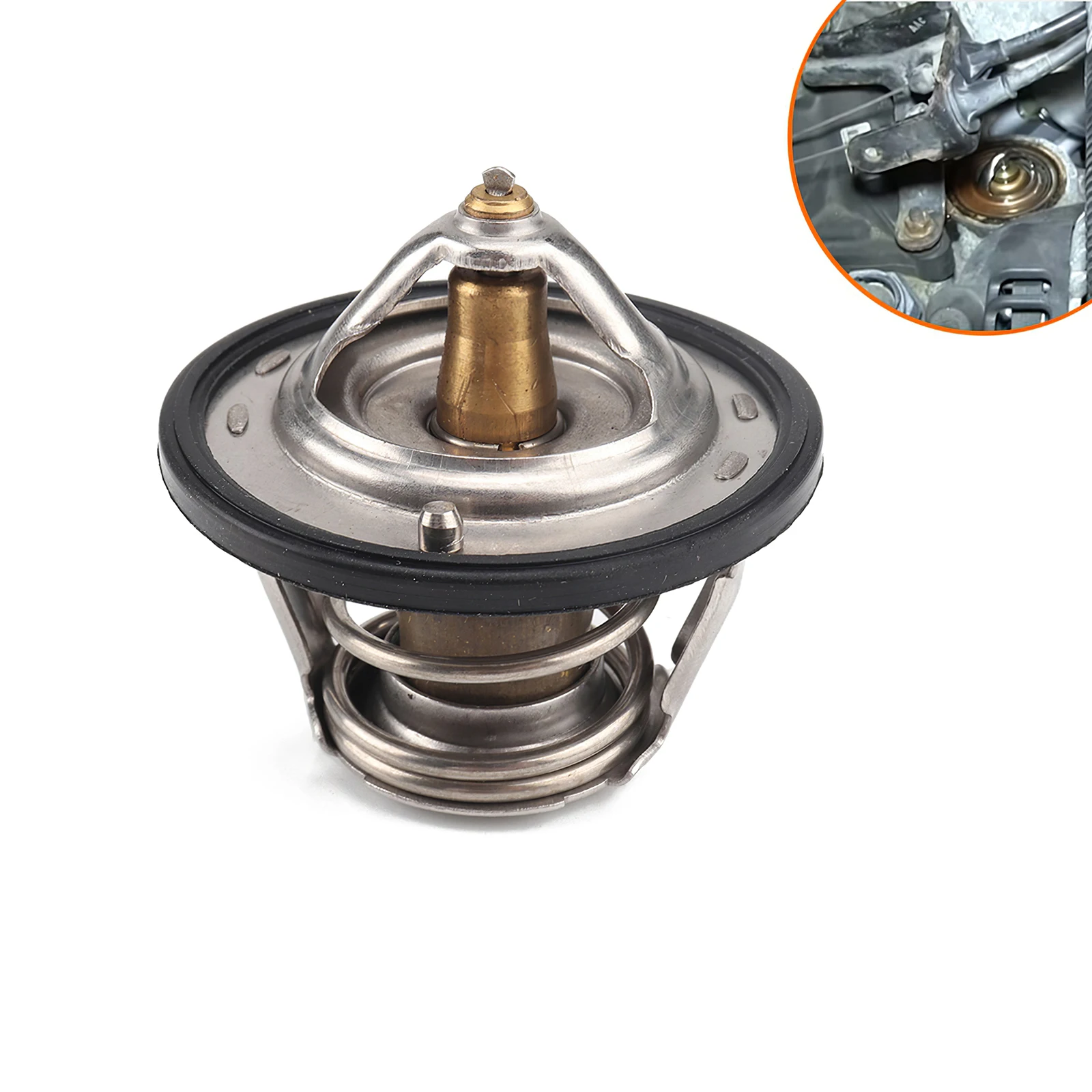 Engine Thermostat Stainless Steel Coolant Thermostat Compatible for Subaru Engine Coolant