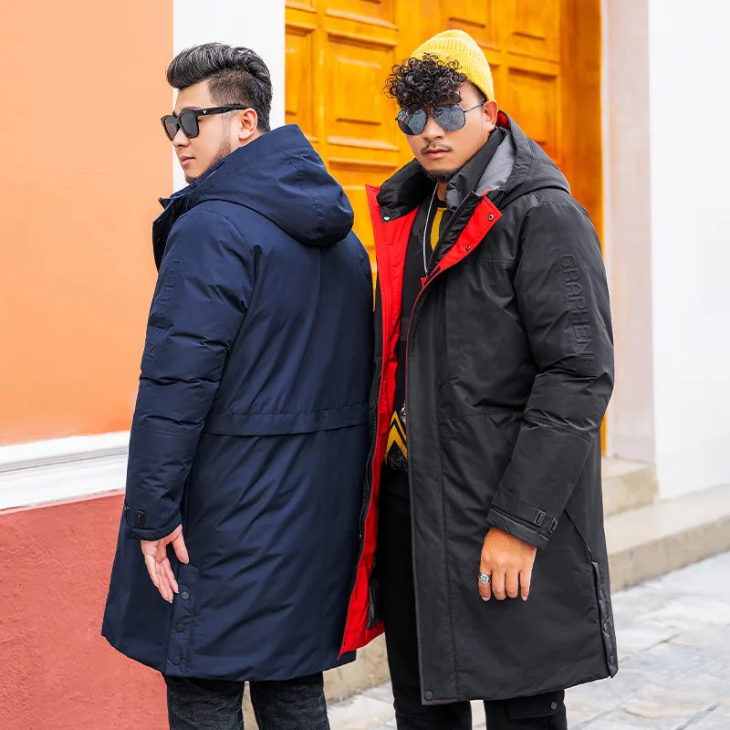 Plus Size 8xl Men's Winter Thick Warm Parkas Extra Large Long Coat 
