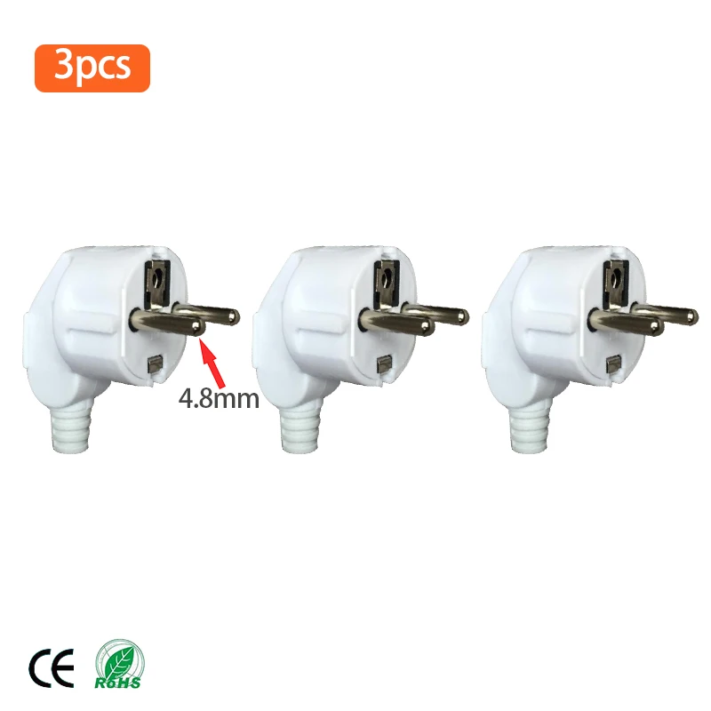 White - 3 piece Rdxone 16А ЕС 4,8 мм AC электрическое питание перезаряжаемый штекер для провода Набор розеток адаптер удлинитель Разъем - Цвет: White - 3 piece