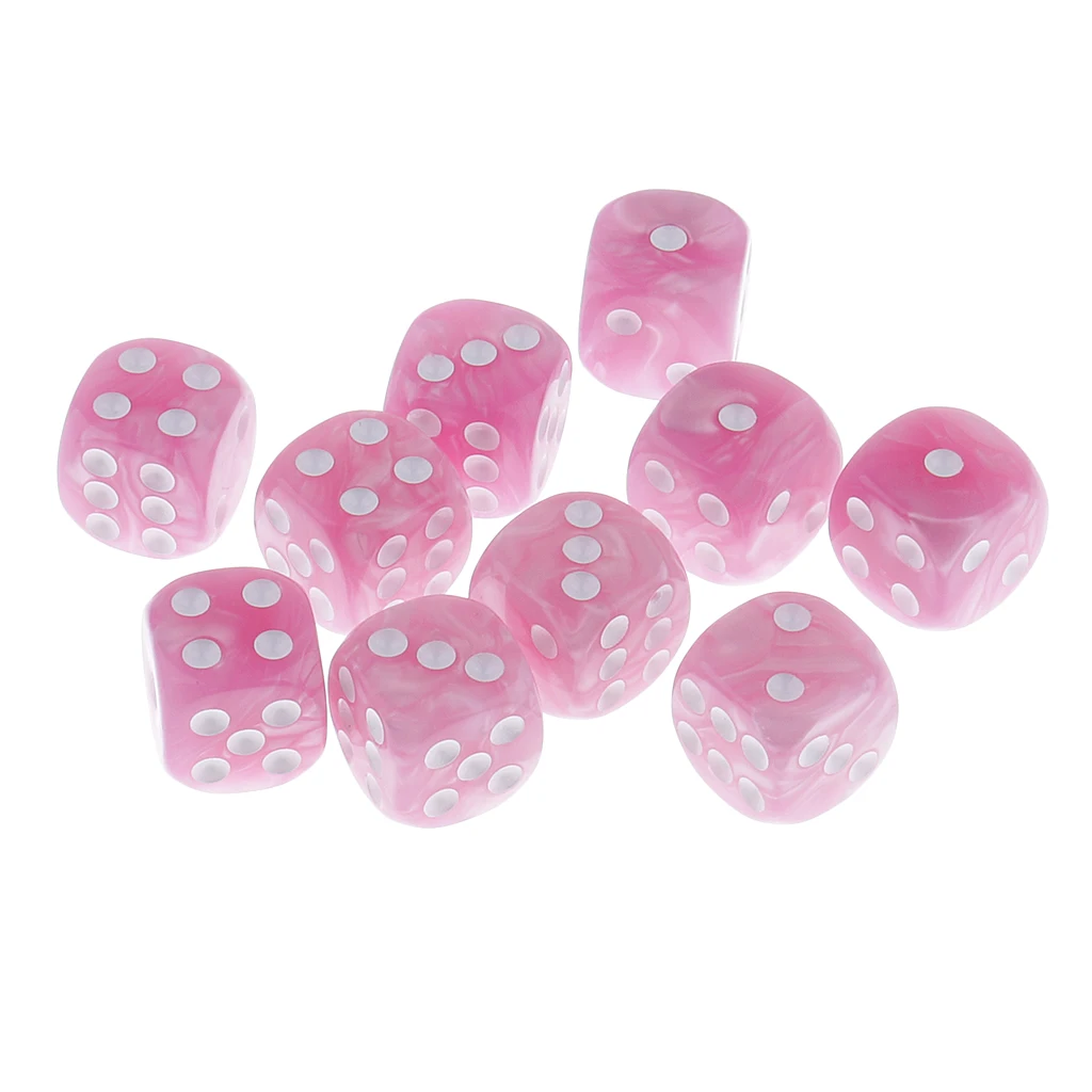 10 Pieces Plastic 6-sided Digital Dice D6 for Party Bar Table Game Accessory Gaming Dice Birthday Parties Board Game