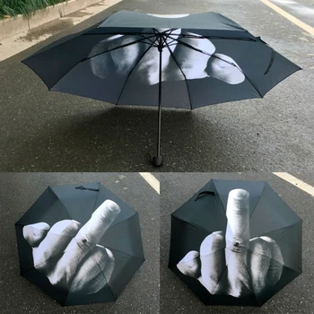 

Creative Cool Middle Finger Umbrella Windproof Foldable Stylish Rain Parasol