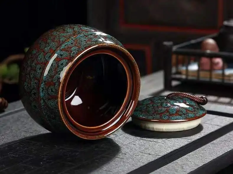 Китайский стиль керамический s заварочный чайник Celadon керамическая герметичная банка кухонный резервуар для хранения кофейник домашний деликатный декоративный кувшин ZL329