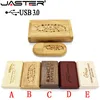 JASTER USB 3.0 wooden usb+Box pen drive 4GB 16GB 32GB 64GB usb Flash Drive pendrive Memory stick 1PCS free custom logo ► Photo 1/6