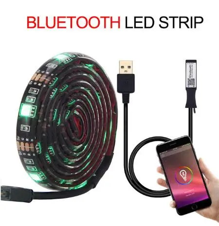 bluetooth USB СВЕТОДИОДНЫЙ светильник 5050 RGB 50 см 1 м 2 м Bluetooth wifi управление приложением/3Key контроллер гибкий светильник ТВ фоновый светильник RGB светодиодный ленточный - Испускаемый цвет: bluetooth
